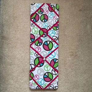 Peace sign fabric memo and picture board rectangular